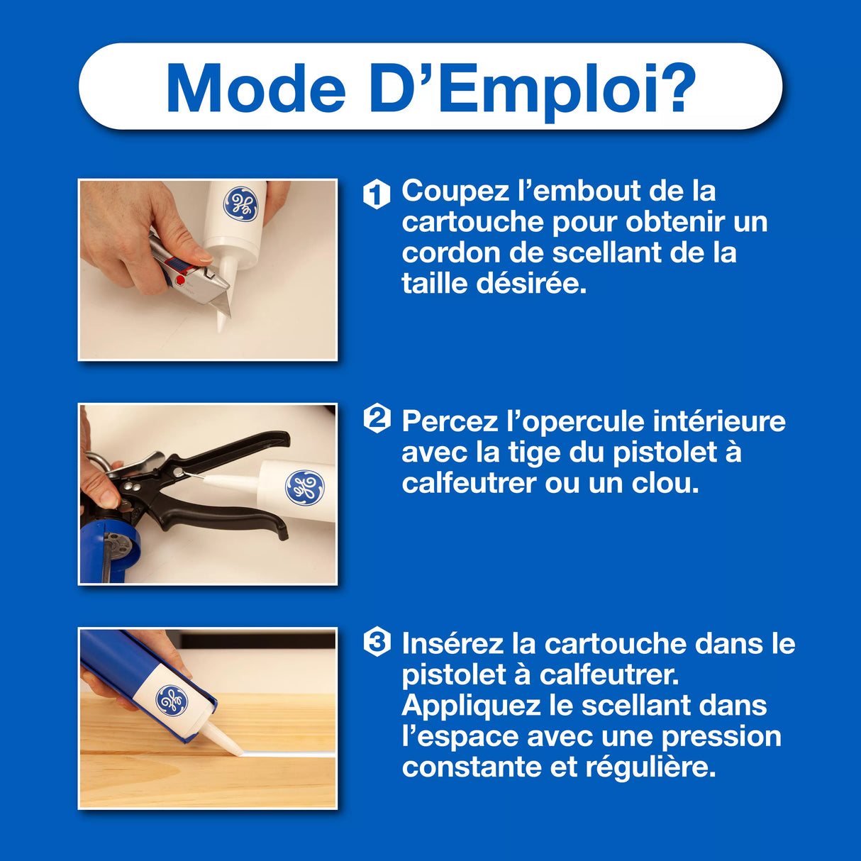 GE Window & Door Sealant, White All Purpose, 298 ml Cartridge, Pack of 1 GE