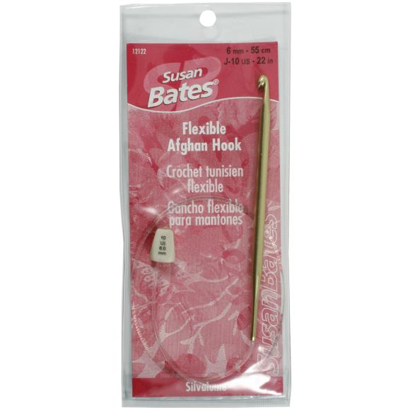 Susan Bates Silvalume Aluminum Afghan Crochet Hook 22"