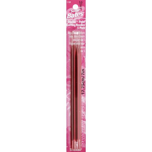 Susan Bates Silvalume Double Point Knitting Needles 7" 5/Pkg