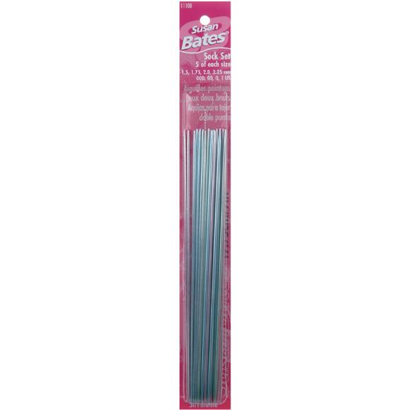 Susan Bates Silvalume Double Point Knitting Needles Sock Set