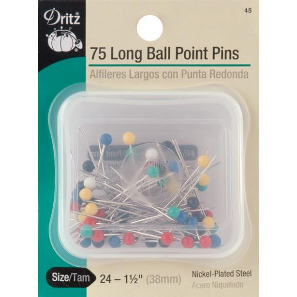 Dritz Long Ball Point Pins 75/Pkg