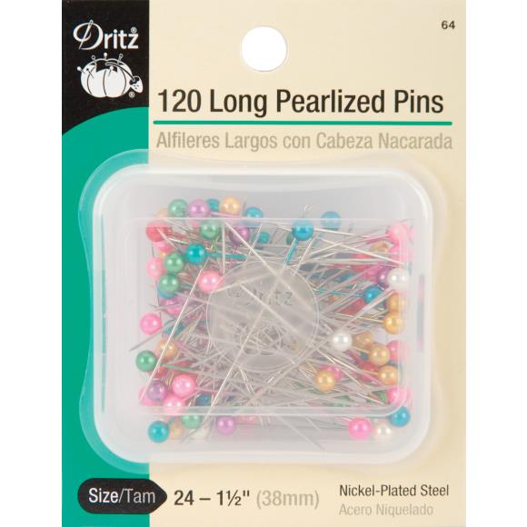 Dritz Long Pearlized Pins 1-1/2" 120/Pkg