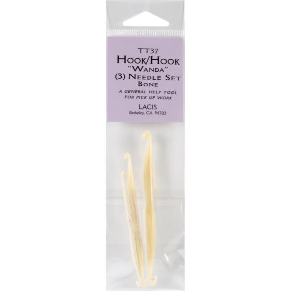Lacis Double-Ended Bone Crochet Hooks 3/Pkg