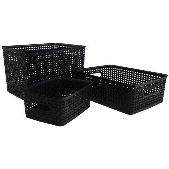 Weave Design Plastic Bin Small