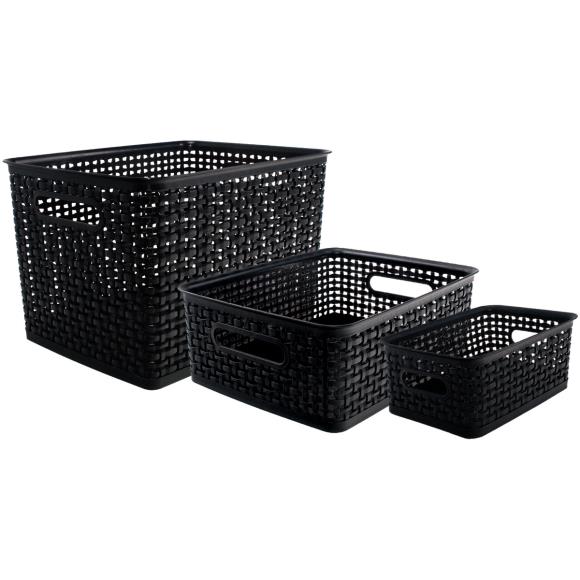 Weave Design Plastic Bin Large