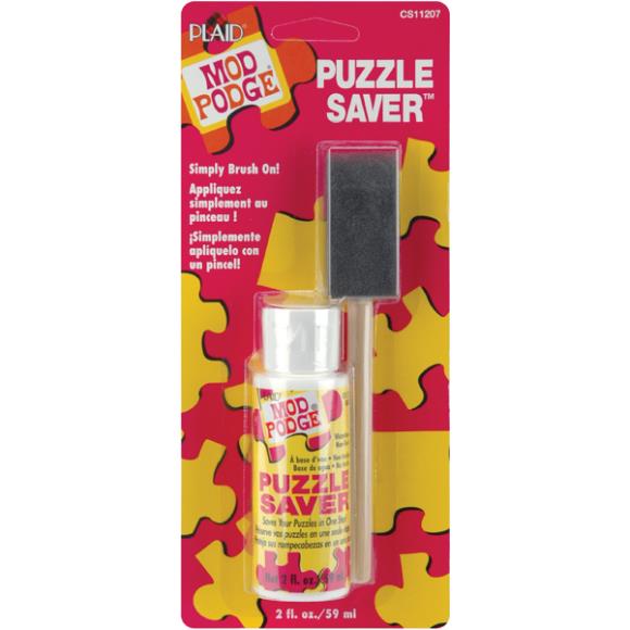Plaid Mod Podge Puzzle Saver W/Foam Brush