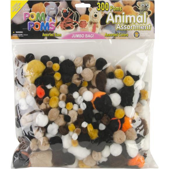Pepperell Pom-Poms Assorted 300/Pkg