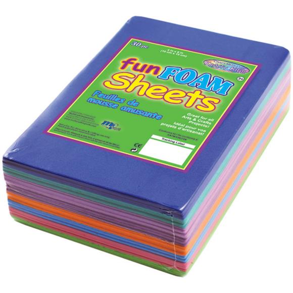 Krafty Kids Foam Sheets 4"X6" 1.5mm 30/Pkg