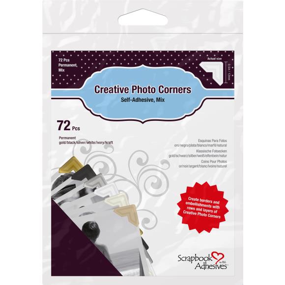 Scrapbook Adhesives Paper Photo Corners Self-Adhesive 72/Pkg