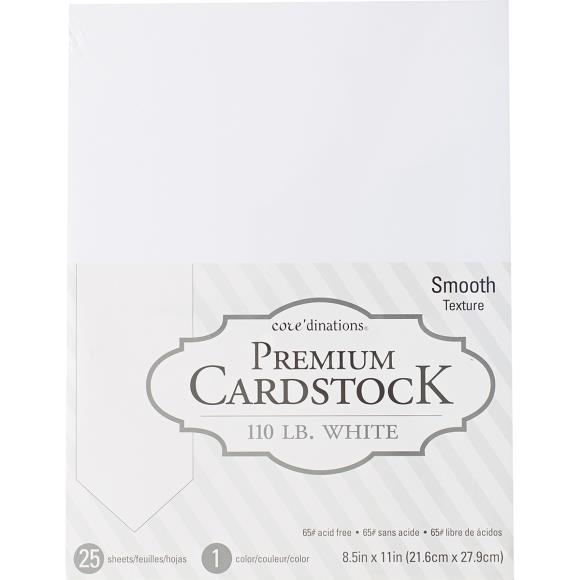 Core'dinations 110lb Smooth Cardstock 8.5"X11" 25/Pkg