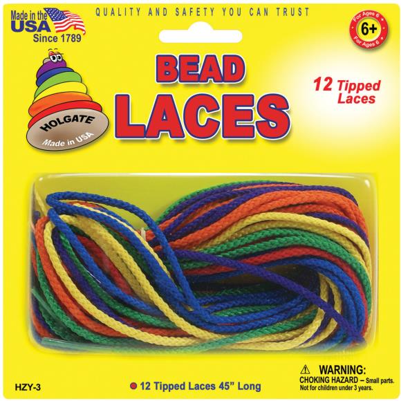 Pepperell Braiding Bead Laces 45" 12/Pkg