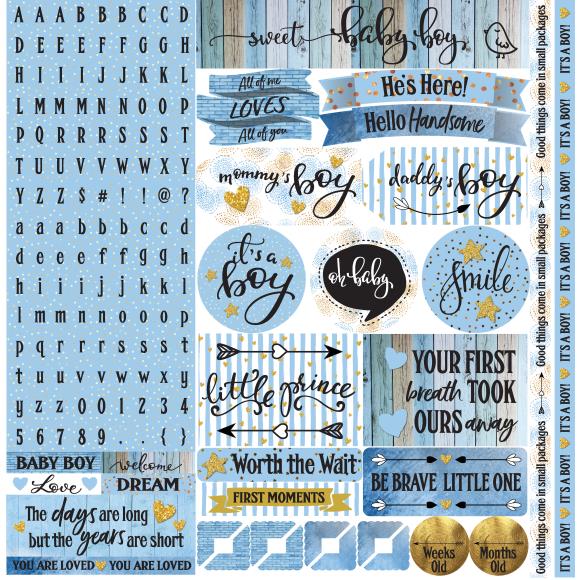Reminisce Alpha Combo Cardstock Stickers 12"X12"