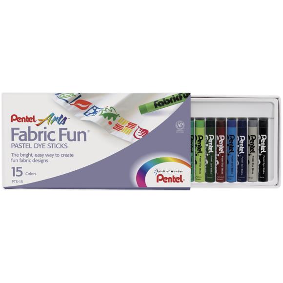 Pentel Arts Fabric Fun Pastel Dye Sticks 15/Pkg