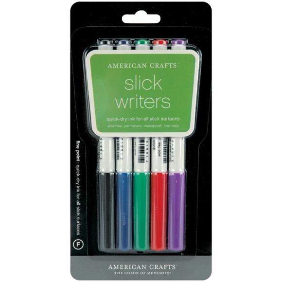 Slick Writer Marker Pens 5/Pkg