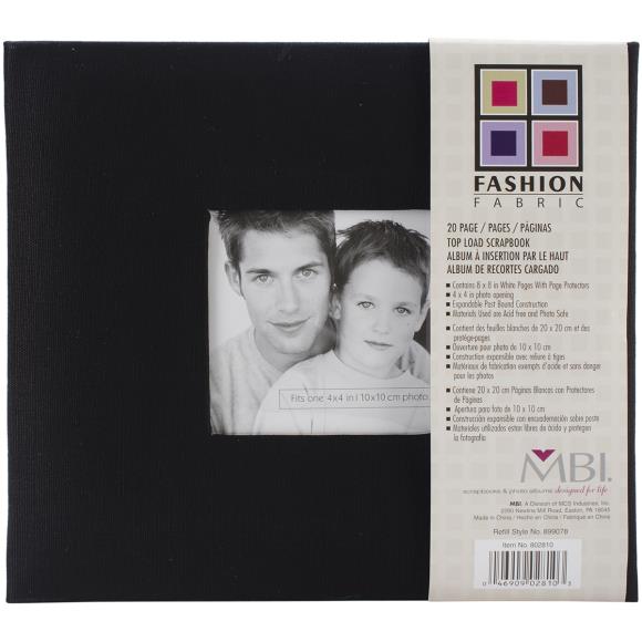 Mbi Fashion Fabric Post Bound Album W/Window 8"X8"
