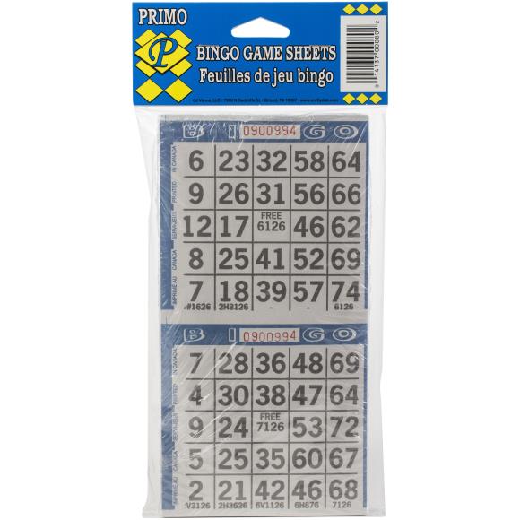 Crafty Dab Primo Bingo Game Sheets 4"X8" 125/Pkg