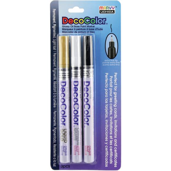 Uchida DecoColor Extra Fine Tip Markers 3/Pkg