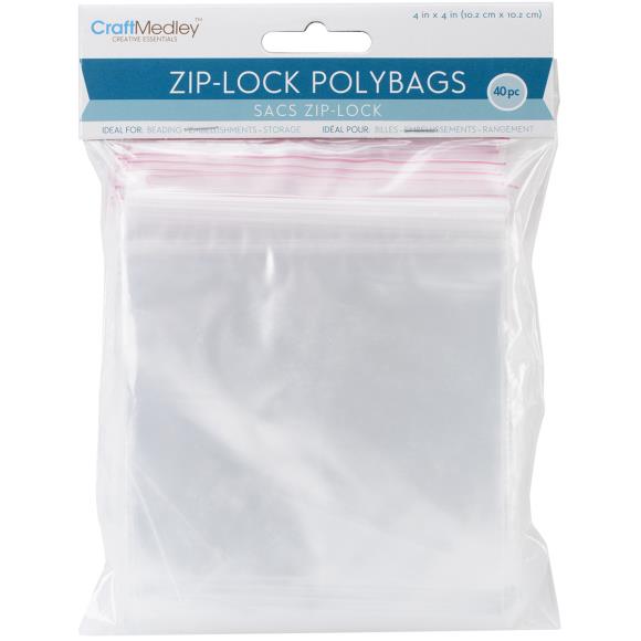 Craft Medley Ziplock Polybags 40/Pkg