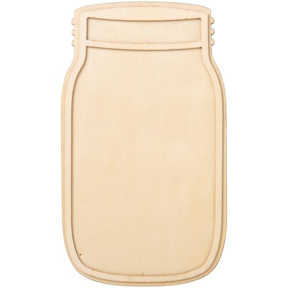 Plaid Mason Jar Wood Shape