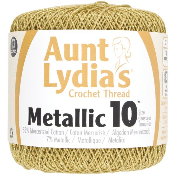 Aunt Lydia's Metallic Crochet Thread Size 10