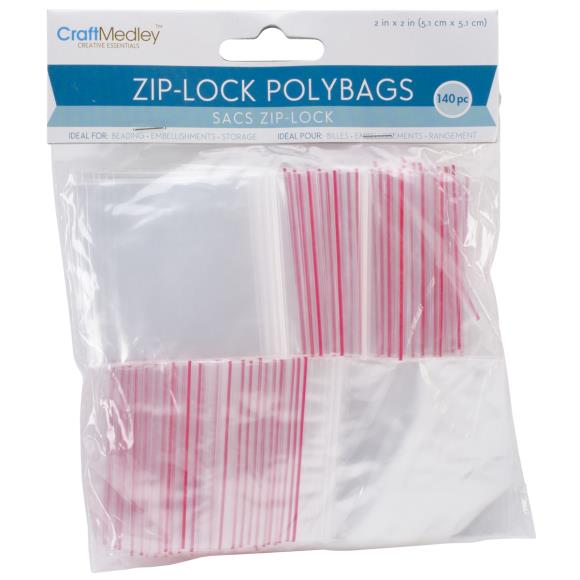 Craft Medley Ziplock Polybags 140/Pkg