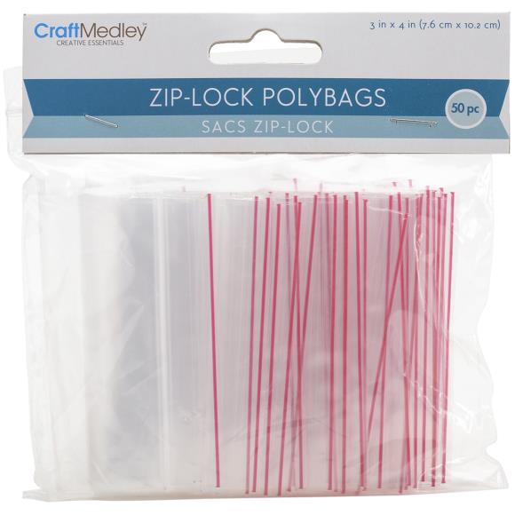 Craft Medley Ziplock Polybags 50/Pkg