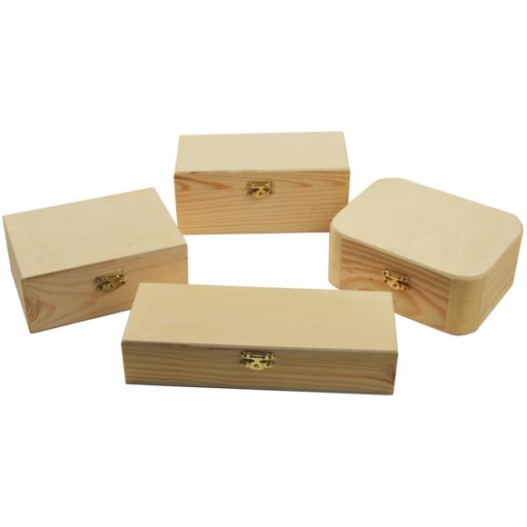 Multicraft Wooden Box W/Clasp Assortment 36pcs