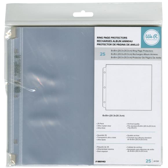 We R Ring Photo Sleeves 8"X8" 25/Pkg