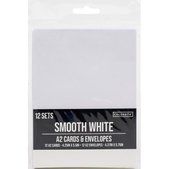 Colorbok A2 Cards W/Envelopes (4.375"X5.75") 12/Pkg