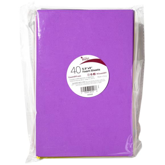 CousinDIY Foam Sheets 5.9"X9" 40/Pkg