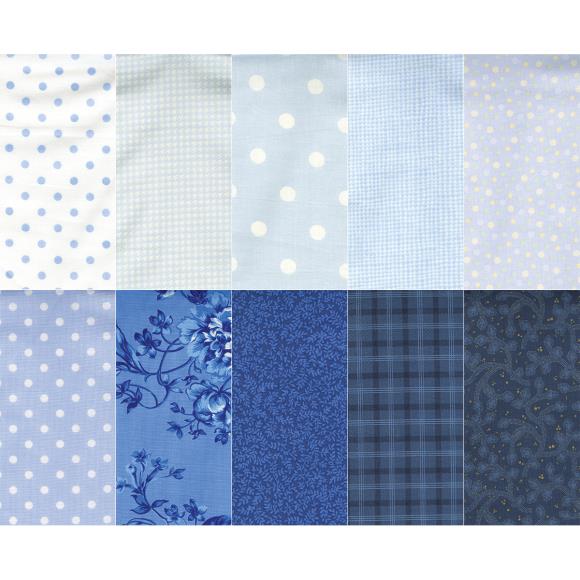 Benartex Cotton Blues Print Asst. 45"X50yd Ff