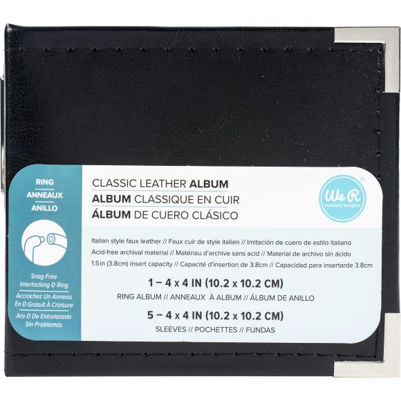We R Classic Leather D-Ring Album 4"X4"