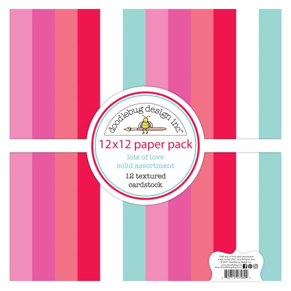 Doodlebug Textured Double-Sided Cardstock 12"X12" 12/Pkg