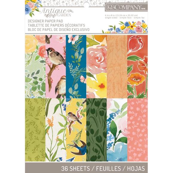 K&Company Antique Garden Paper Pad 6"x8"