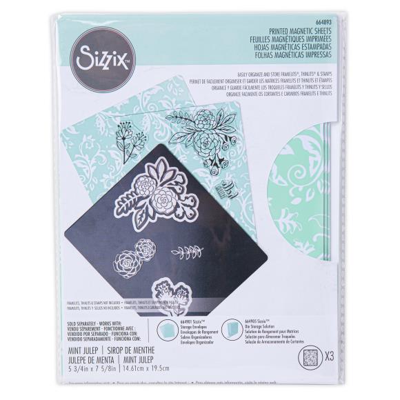Sizzix Printed Magnetic Sheets 6.75"X5.75" 3/Pkg