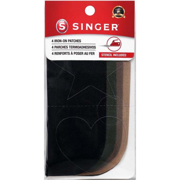 SINGER Iron-on Twill Patches 5"X5" 4/Pkg