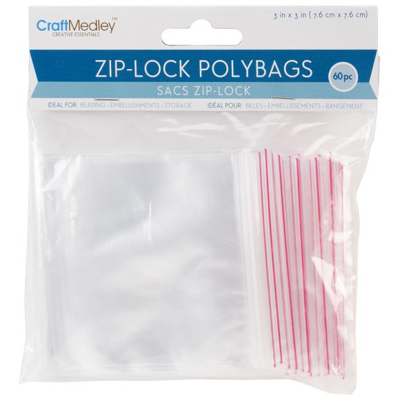 Craft Medley Ziplock Polybags 60/Pkg