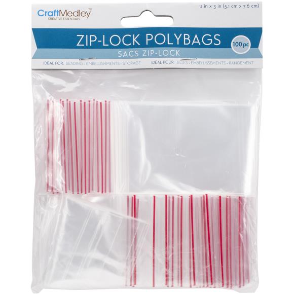 Craft Medley Ziplock Polybags 100/Pkg