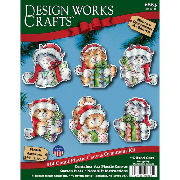 Design Works Plastic Canvas Ornament Kit 3.5"X3.5" Set of 6