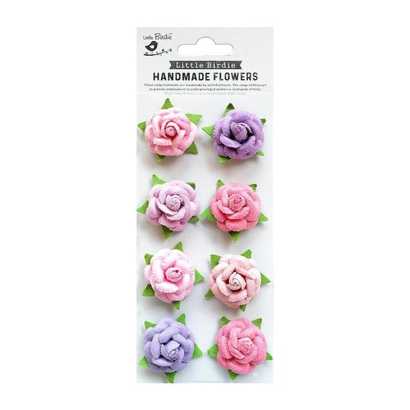 Little Birdie Angel Rose Paper Flowers 8/Pkg
