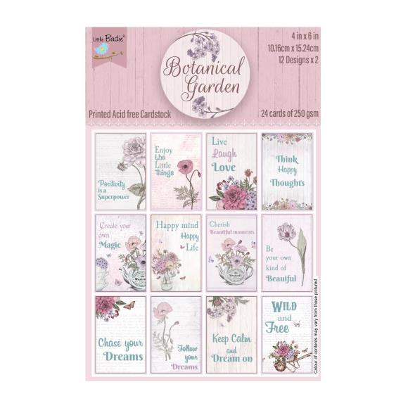 Little Birdie Journaling Cards 4"X6" 24/Pkg