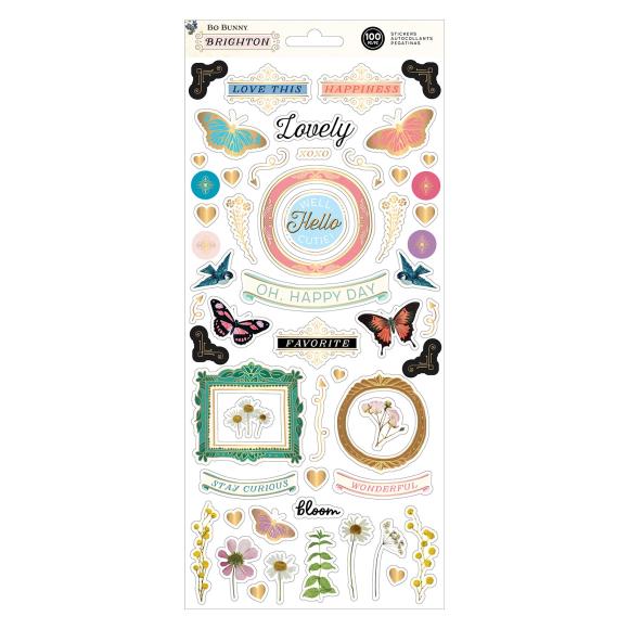BoBunny Brighton Stickers 6"X12" Sheet 100/Pkg