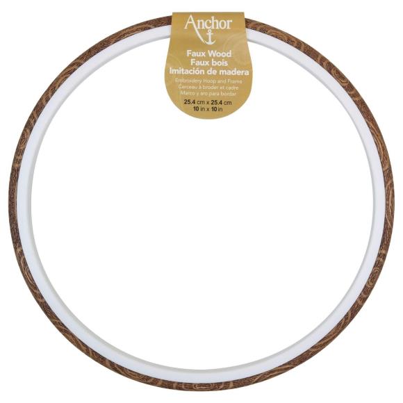Anchor Faux Wood Round Embroidery Hoop 10"