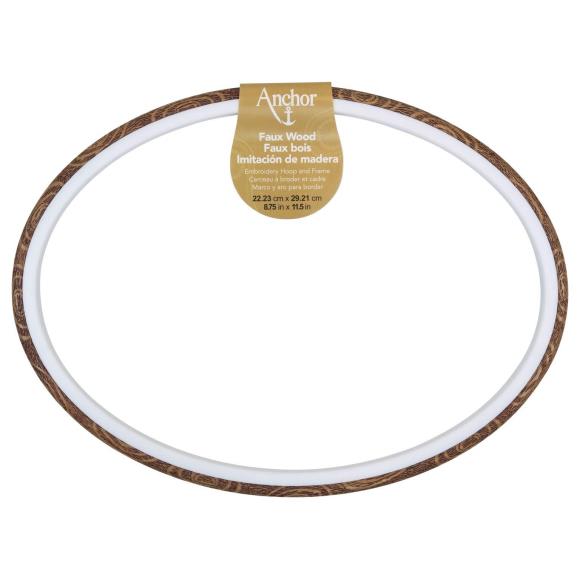 Anchor Faux Wood Oval Embroidery Hoop 12"