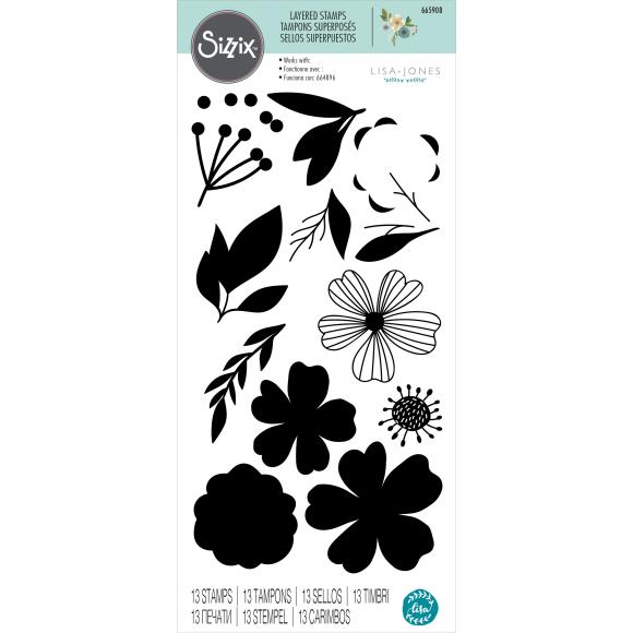 Sizzix Layered Clear Stamps By Lisa Jones