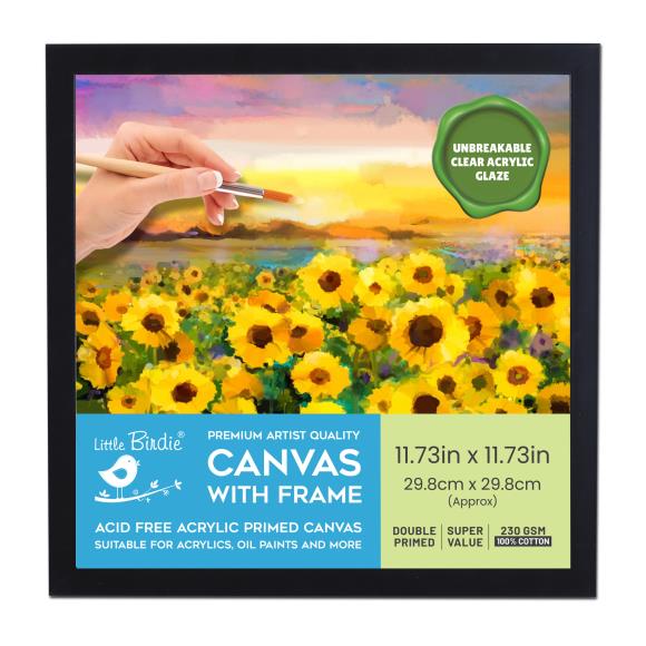 Little Birdie Frame With Canvas Panel 12"X12" 1/Pkg