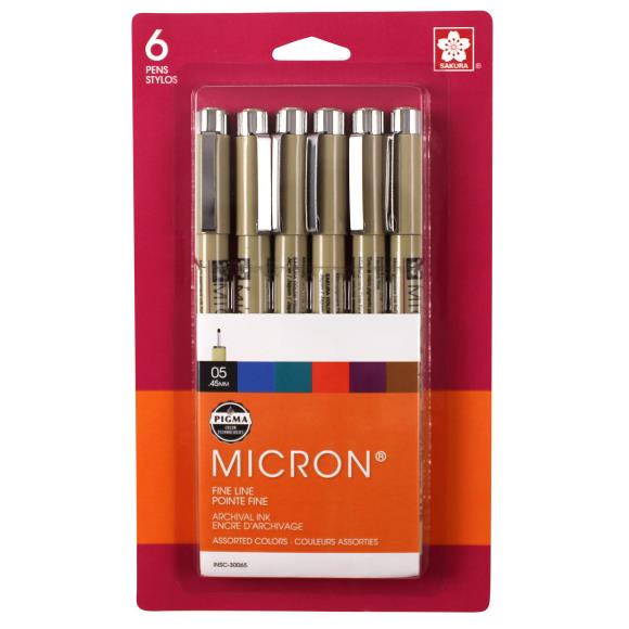 Sakura Pigma Micron Pens 05 .45mm 6/Pkg