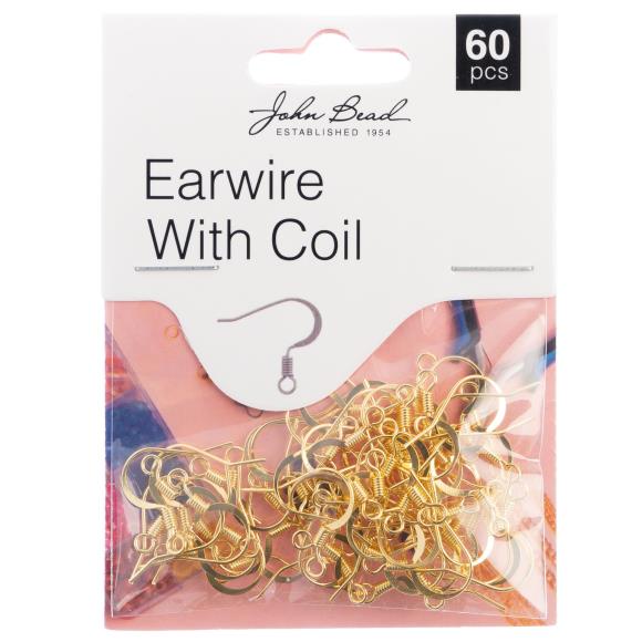 John Bead Earwire with Coil 60/Pkg