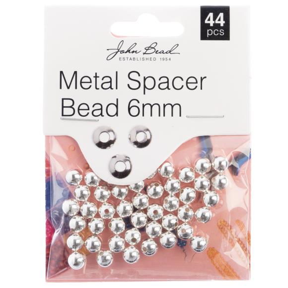 John Bead Metal Spacer Bead 6mm 44/Pkg