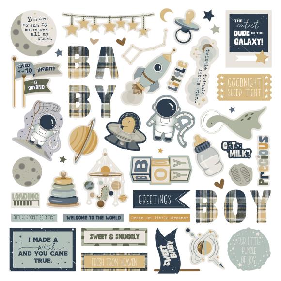 To The Moon And Back Stickers 12'X12"